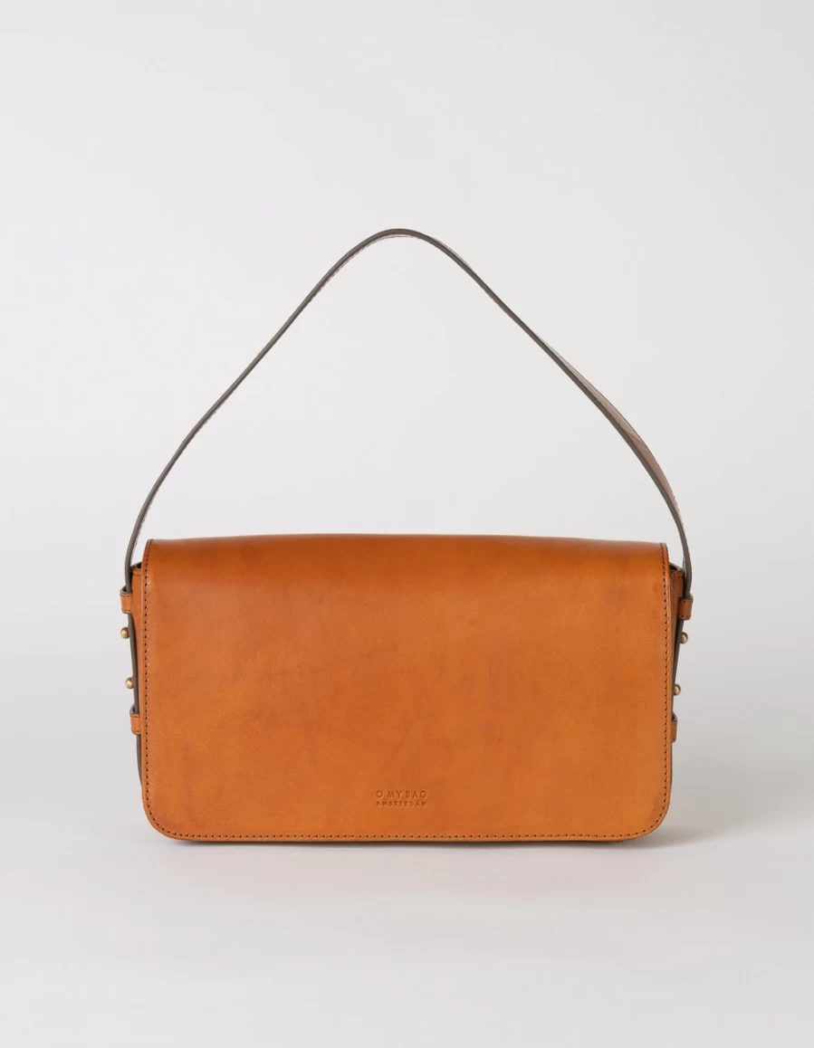 O My Bag Gina Baguette Cognac Classic Leather Handbag for Women