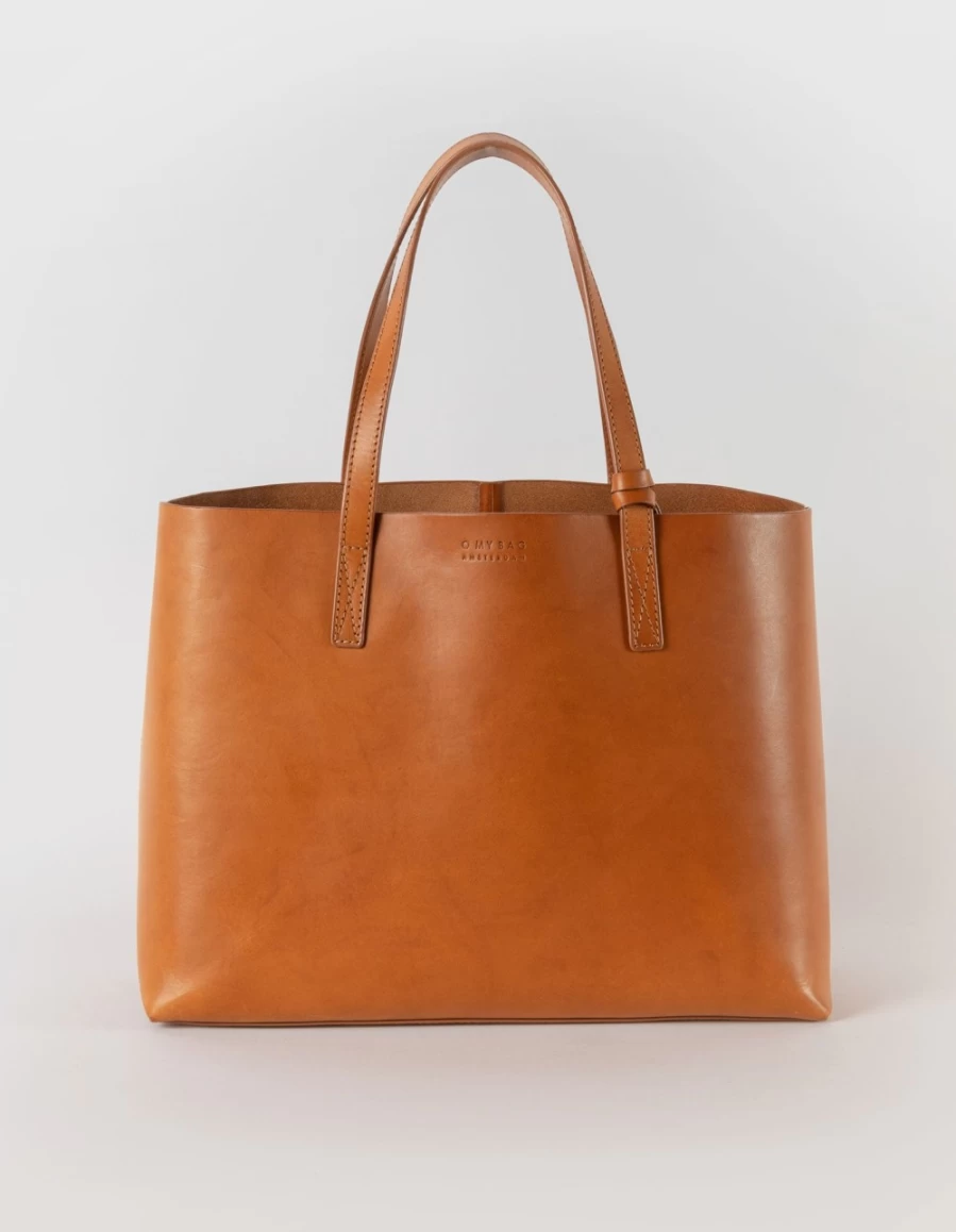 O My Bag Women's Cognac Classic Leather Sam Shopper - Stylish & Sustainable Handbag for Women