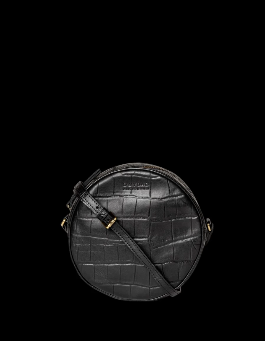 O My Bag Women's Luna Bag in Black Classic Croco Leather - Stylish & Sustainable Handbag
