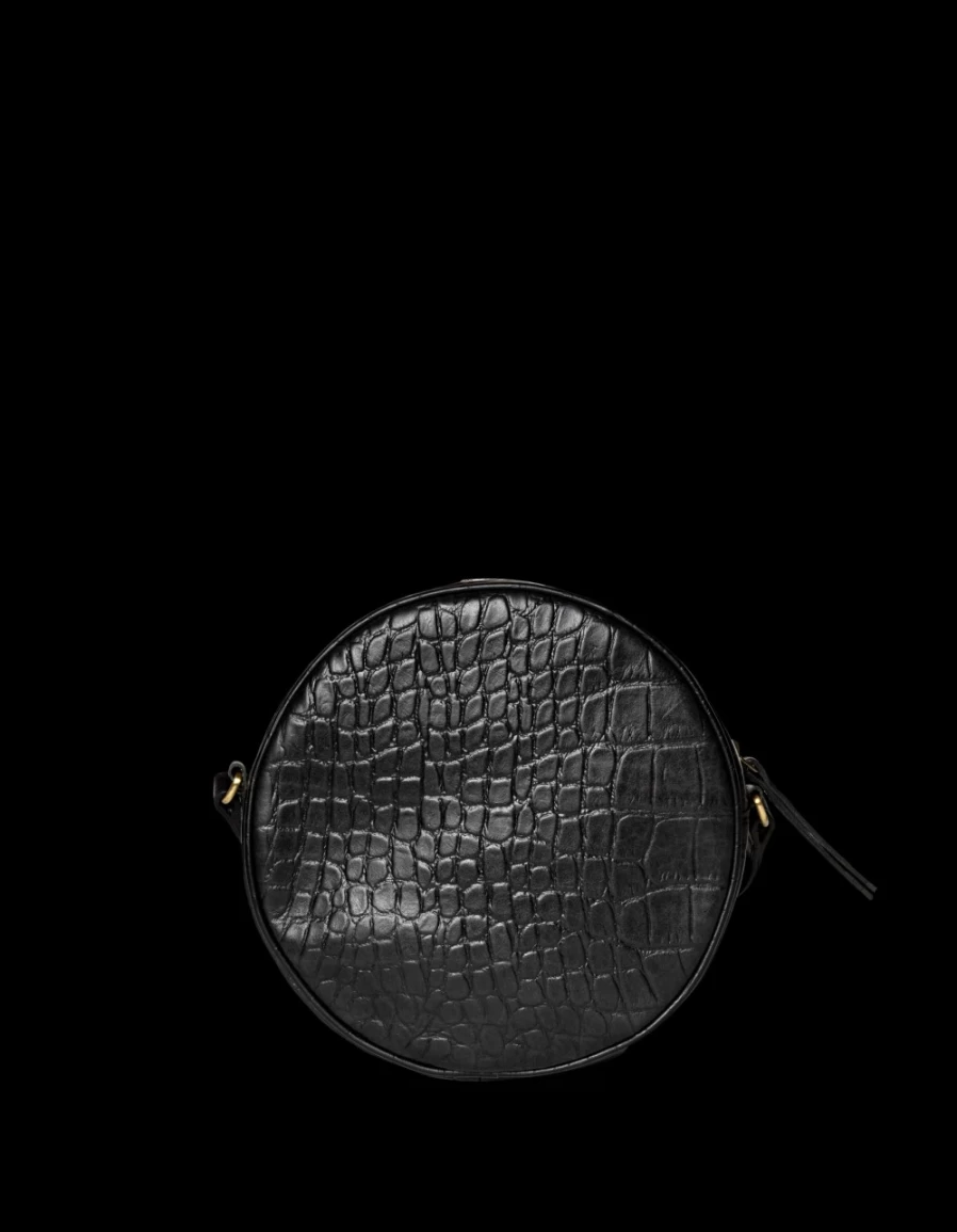 O My Bag Women's Luna Bag in Black Classic Croco Leather - Stylish & Sustainable Handbag
