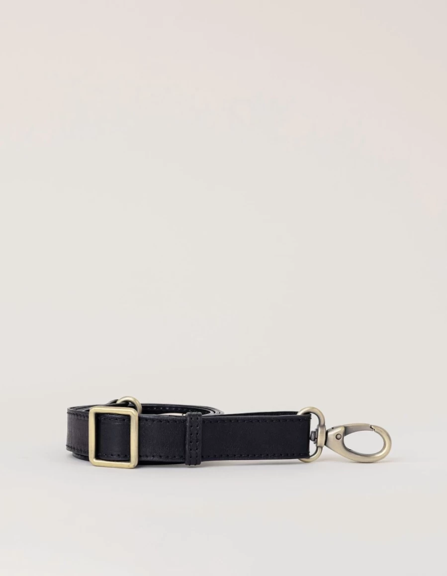 "O My Bag Women's Black Stromboli Leather Bum Bag Strap – Stylish & Functional Crossbody"