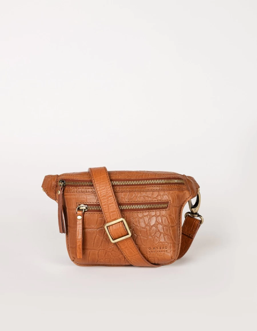 O My Bag Women's Wild Oak Soft Grain Croco Leather Bum Bag - Beck's Style Crossbody Waist Pack