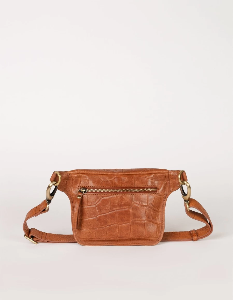 O My Bag Women's Wild Oak Soft Grain Croco Leather Bum Bag - Beck's Style Crossbody Waist Pack