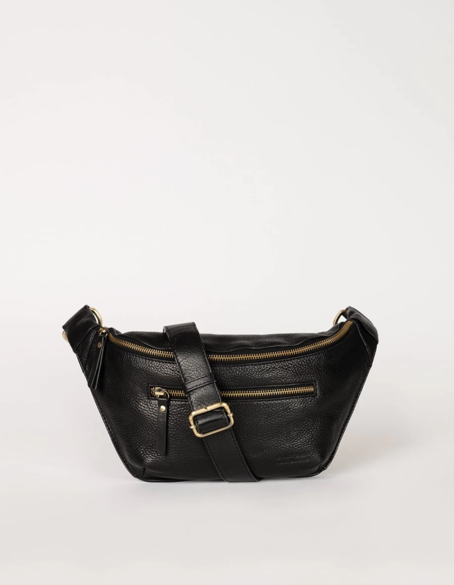 "O My Bag Women's Black Soft Grain Leather Drew Bum Bag"
