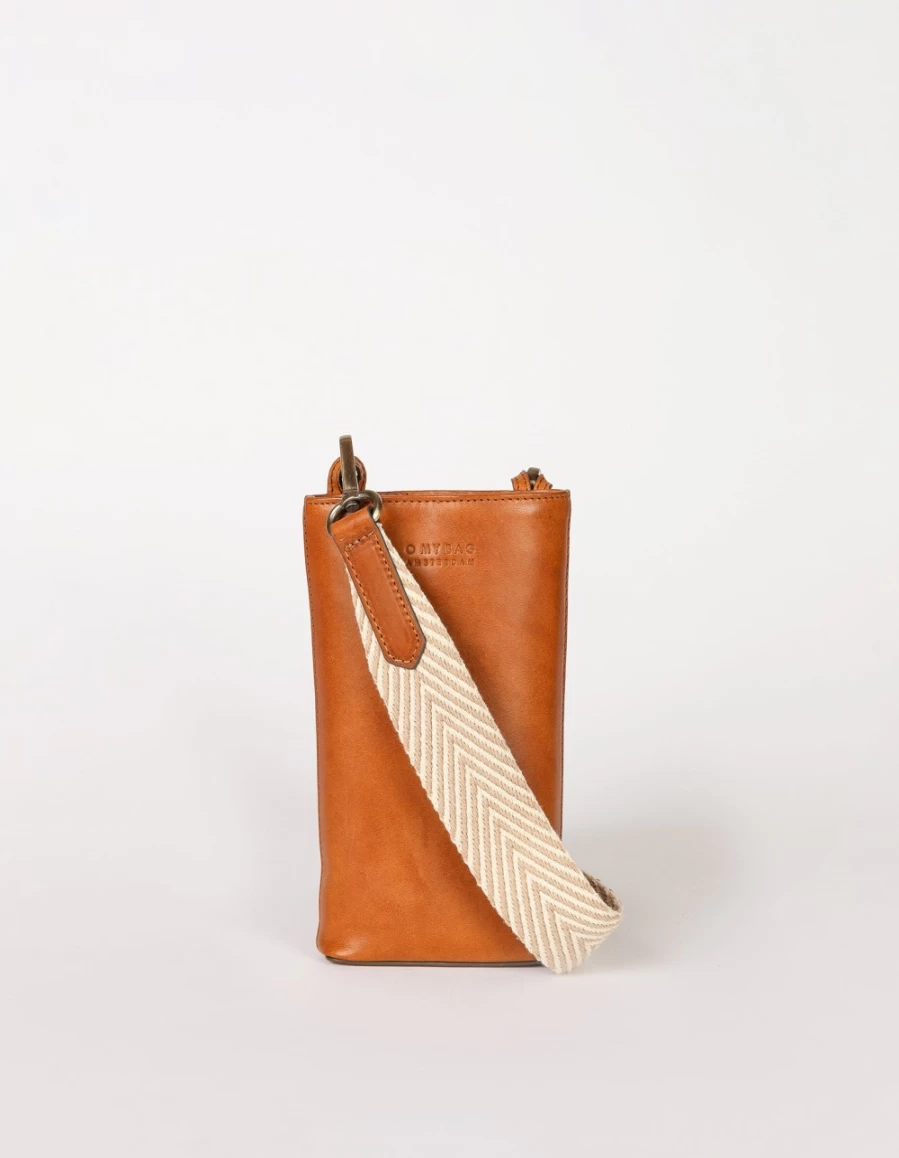 O My Bag Women's Charlie Phone Bag in Cognac Classic Leather - Stylish Crossbody Leather Purse for Women