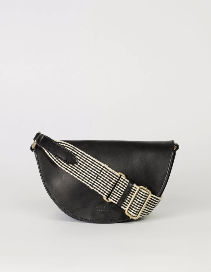 O My Bag Women's Black Checkered Classic Leather Laura Bag - Stylish & Timeless Handbag