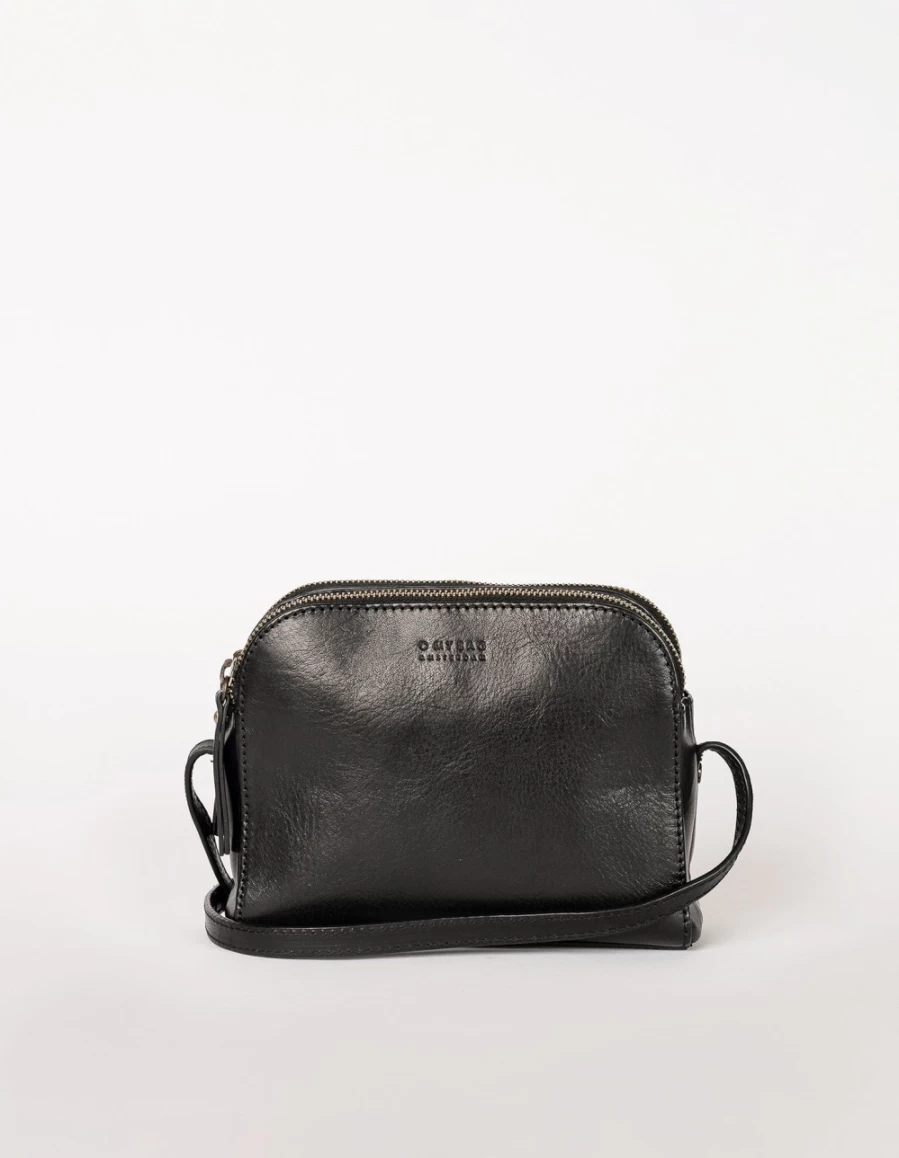 O My Bag Women's Emily Black Stromboli Leather Strap Handbag