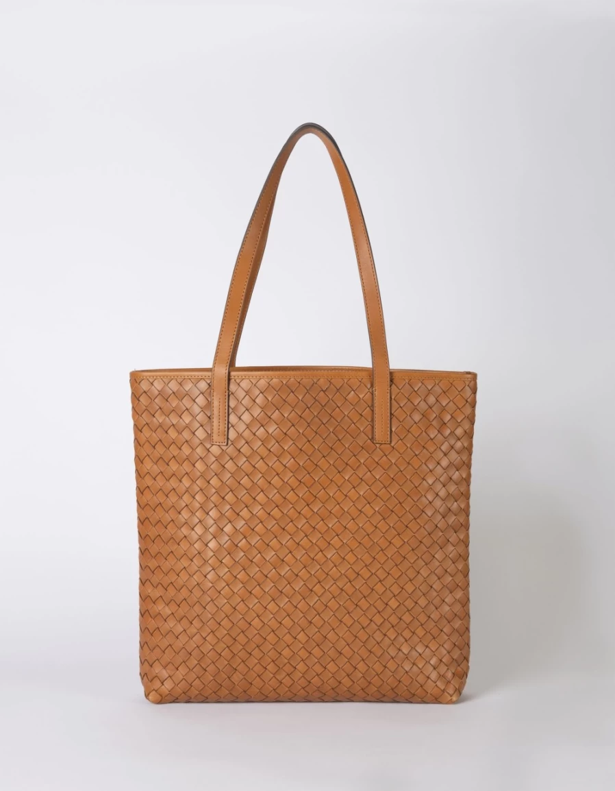 O My Bag Men's Cognac Woven Classic Leather Georgia Bag
