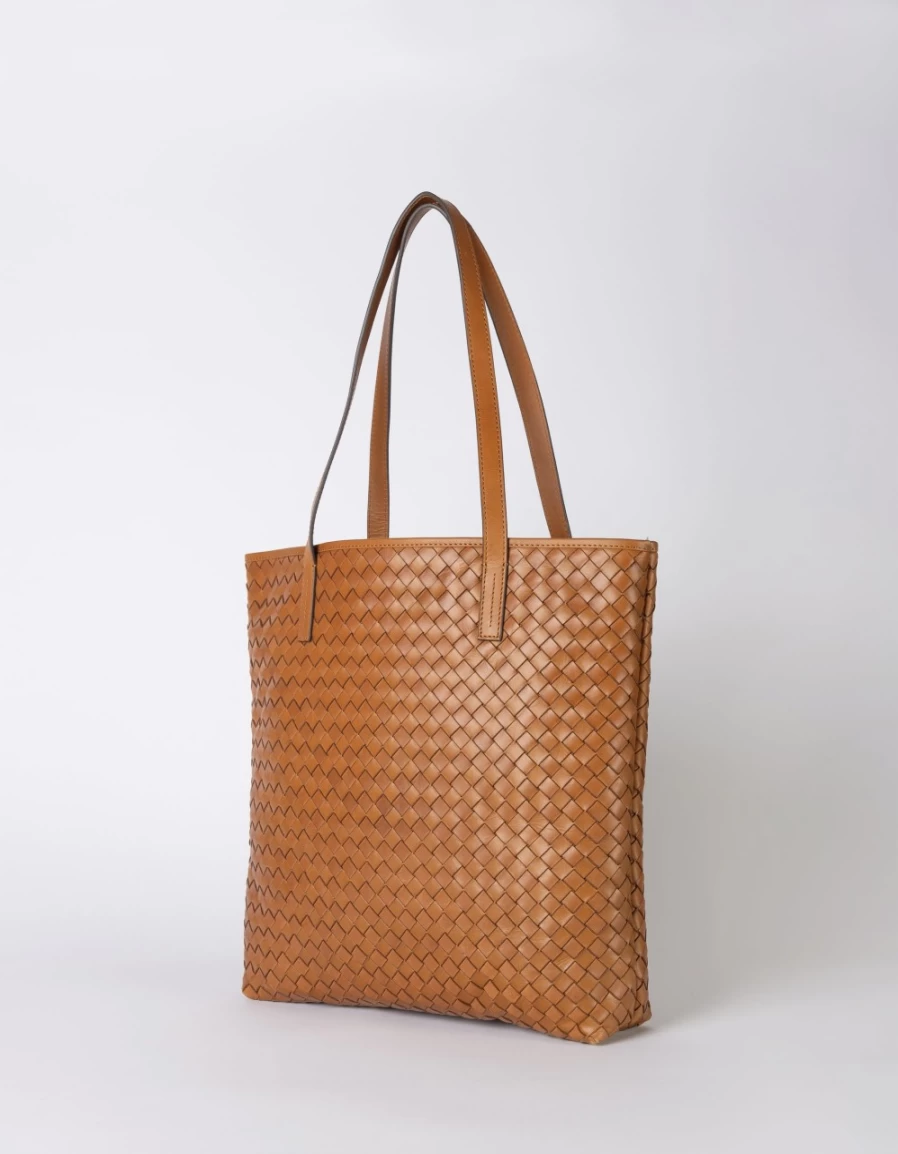 O My Bag Men's Cognac Woven Classic Leather Georgia Bag