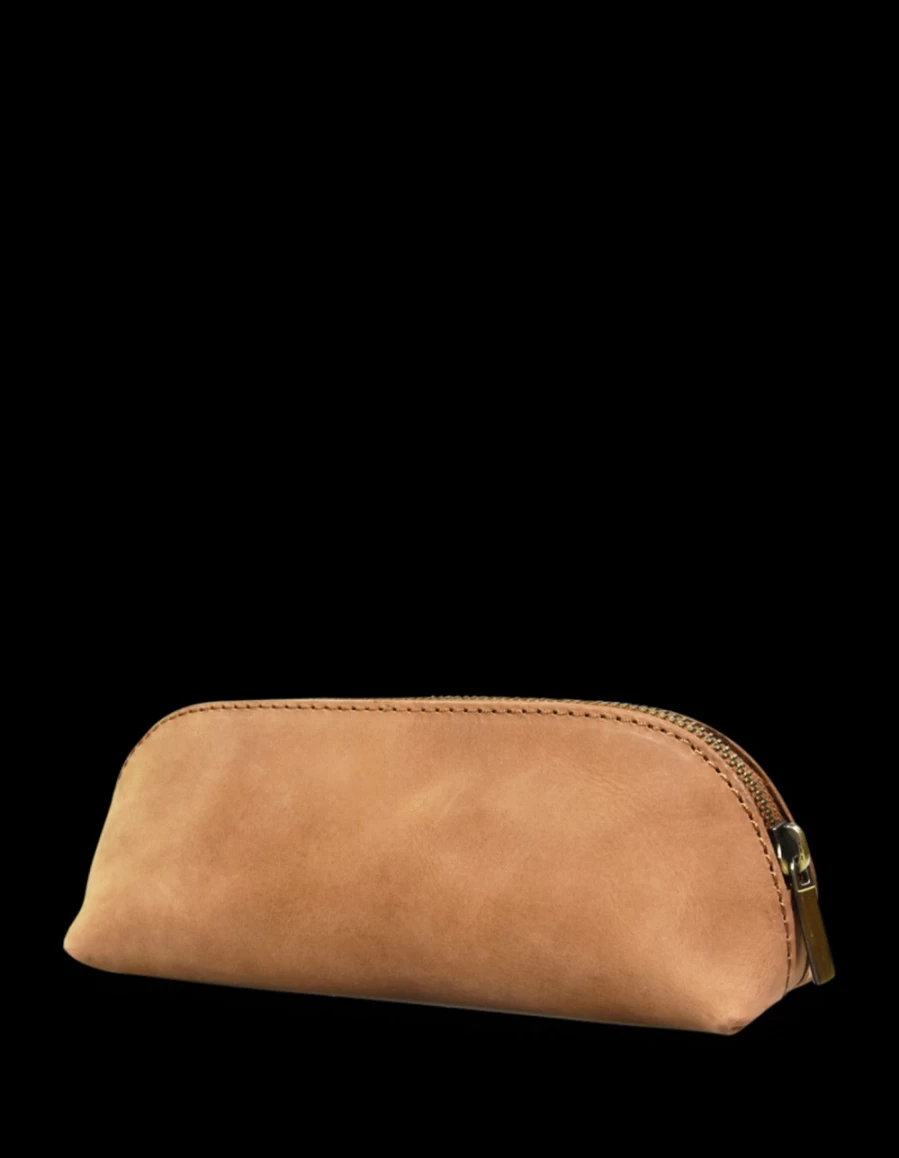 "O My Bag Women's Camel Hunter Leather Large Pencil Case"
