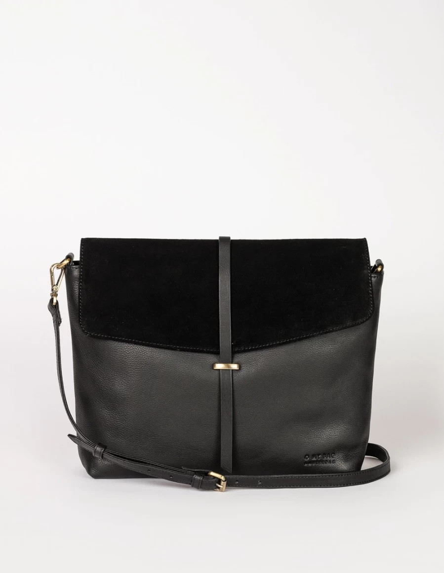 "O My Bag Ella Women's Black Soft Grain & Suede Leather Handbag"