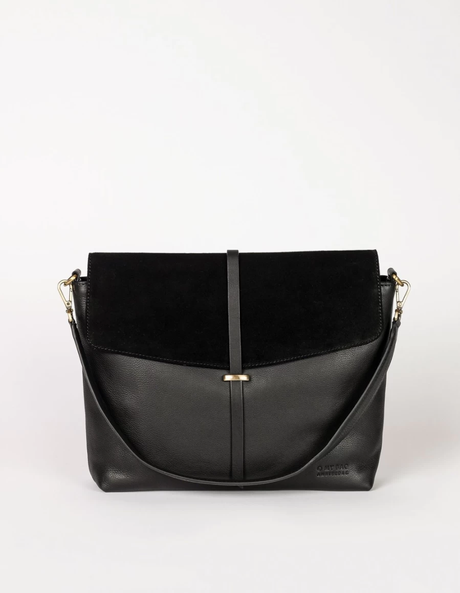 "O My Bag Ella Women's Black Soft Grain & Suede Leather Handbag"