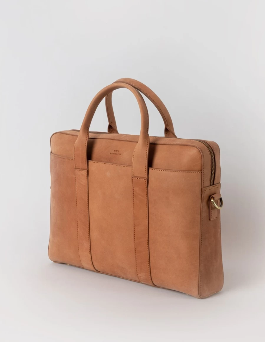 O My Bag Women's Camel Hunter Leather Harvey Bag – Stylish & Sustainable Handbag for Women