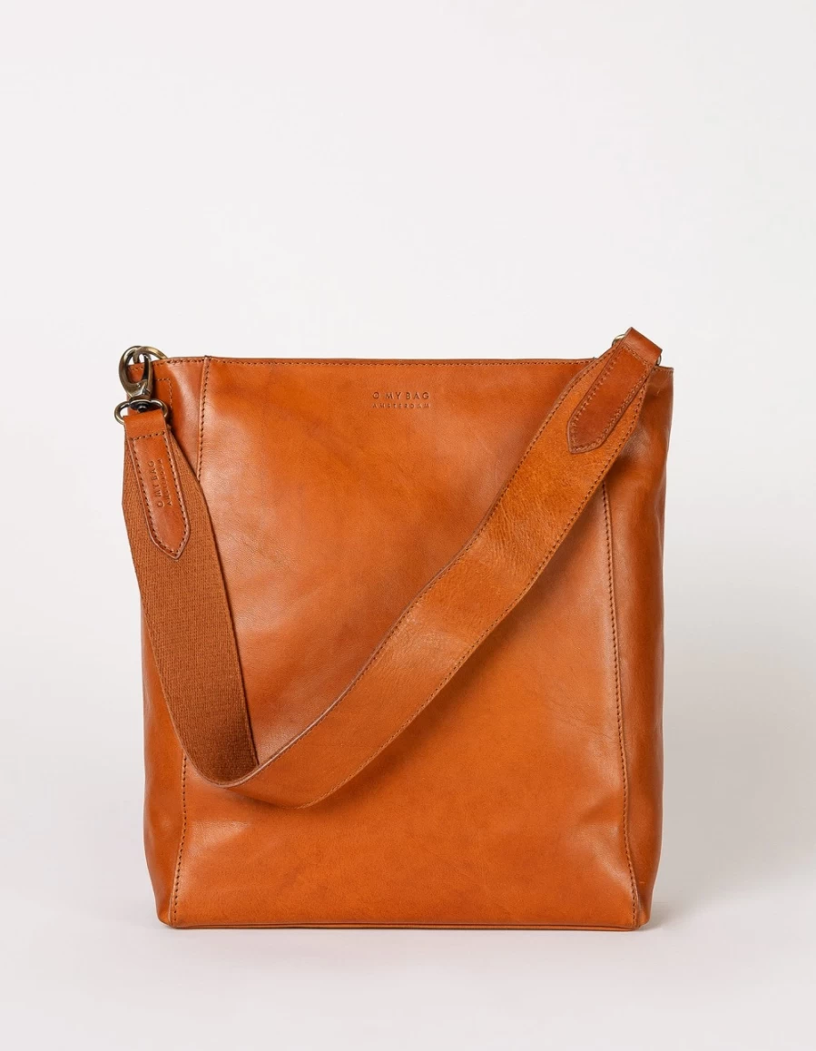 O My Bag Men's Sofia Cognac Stromboli Leather Bag for Men – Premium Handmade Leather Accessory
