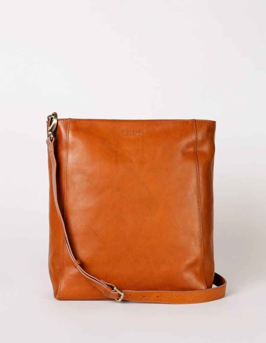 O My Bag Men's Sofia Cognac Stromboli Leather Bag for Men – Premium Handmade Leather Accessory