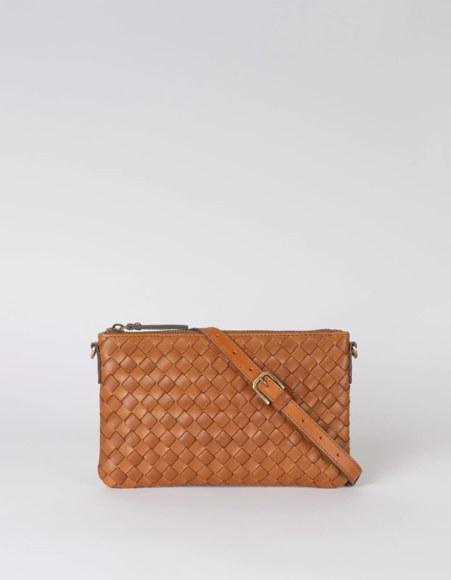 "O My Bag Lexi Women's Cognac Woven Classic Leather Handbag"