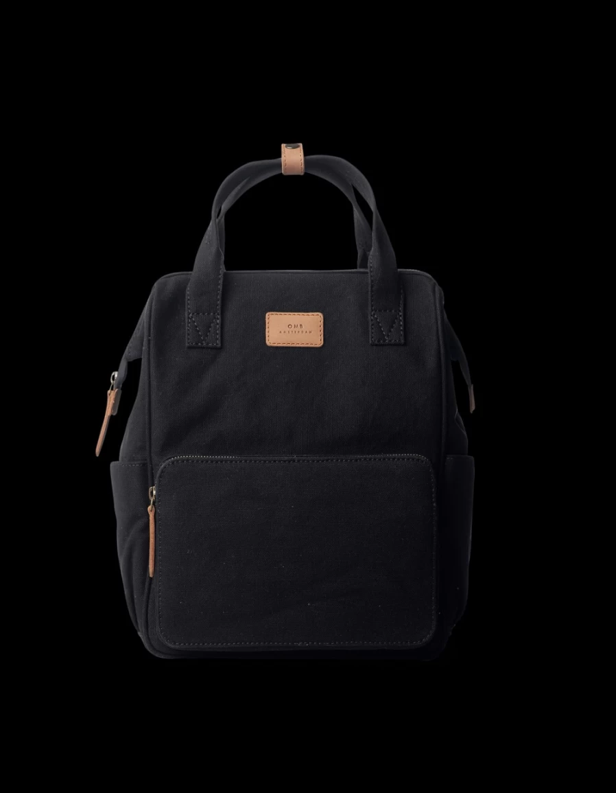 O My Bag Women's Black & Camel Canvas Backpack - Billie's Backpack