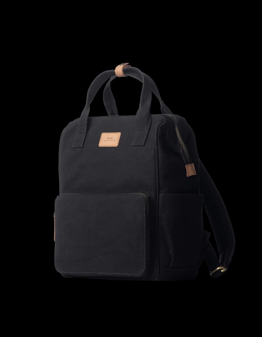O My Bag Women's Black & Camel Canvas Backpack - Billie's Backpack