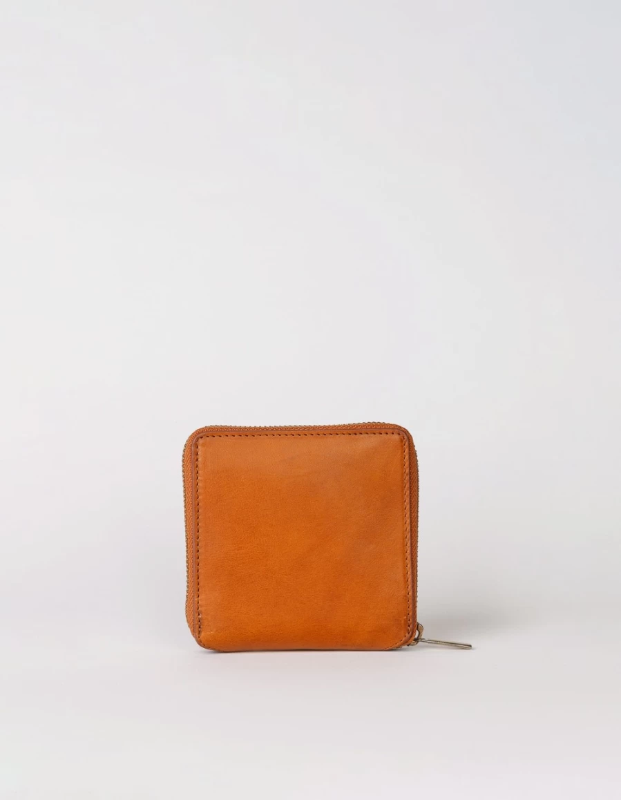 O My Bag Men's Cognac Stromboli Leather Sonny Square Wallet for Men – Premium Bi-Fold Wallet
