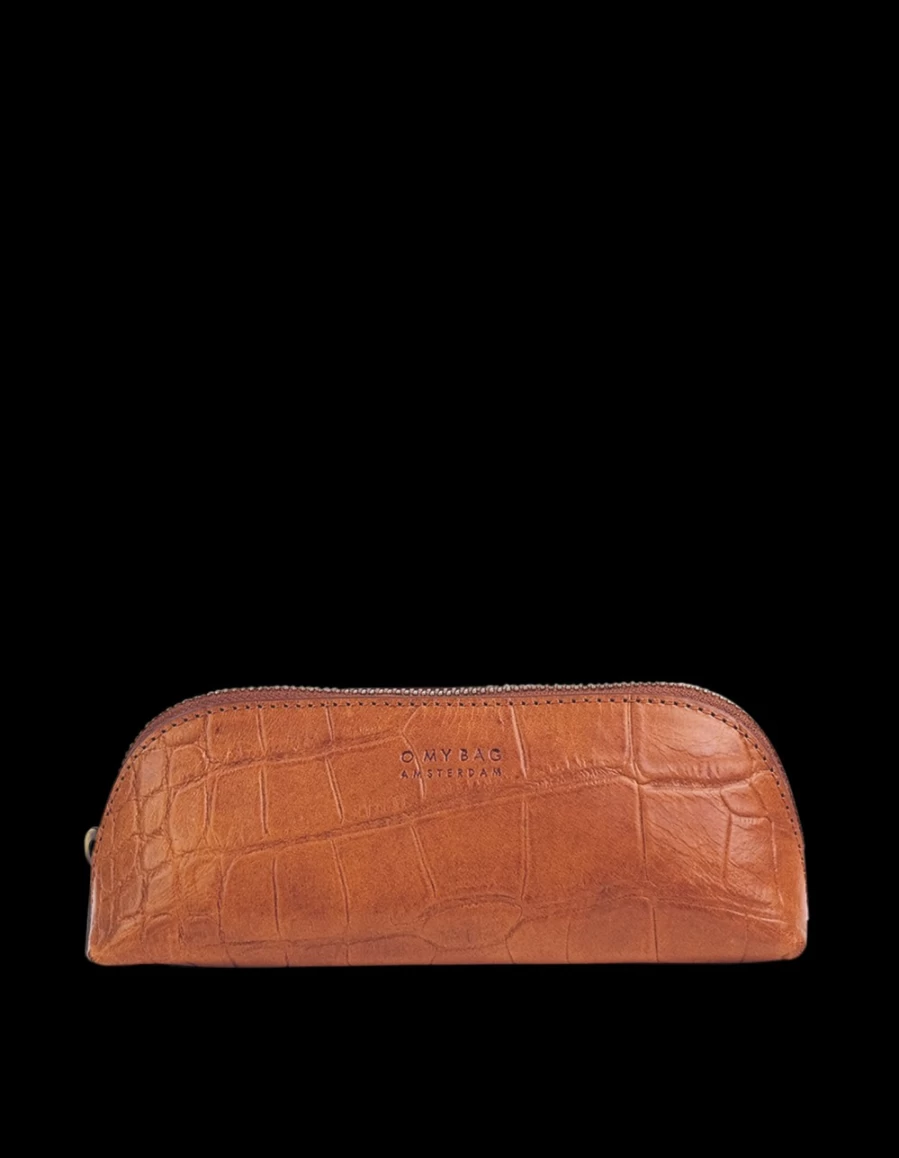 "O My Bag Women's Cognac Classic Croco Large Pencil Case"