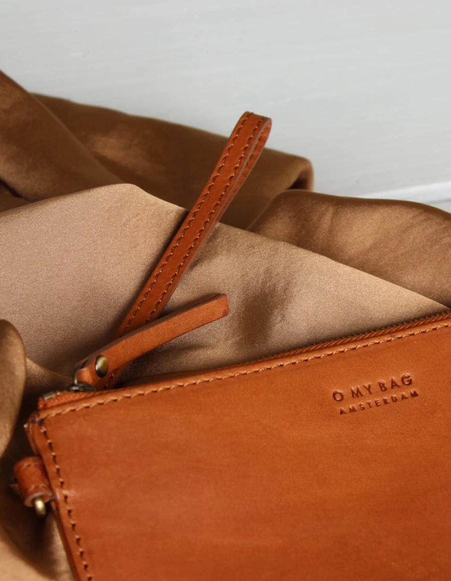 O My Bag Men's Cognac Classic Leather Travel Pouch - Premium Organizer for Essentials
