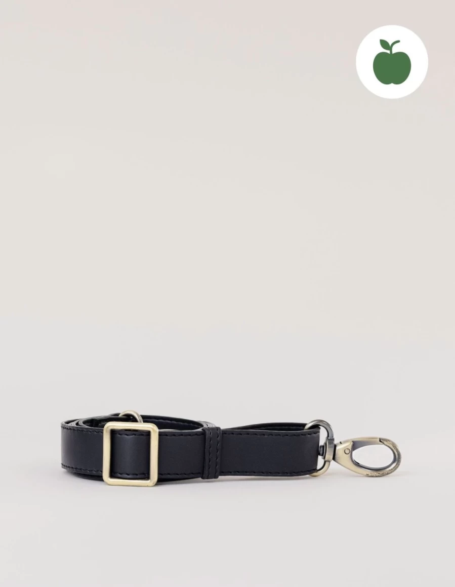 "O My Bag Women's Black Apple Leather Bum Bag Strap – Stylish & Functional Crossbody"