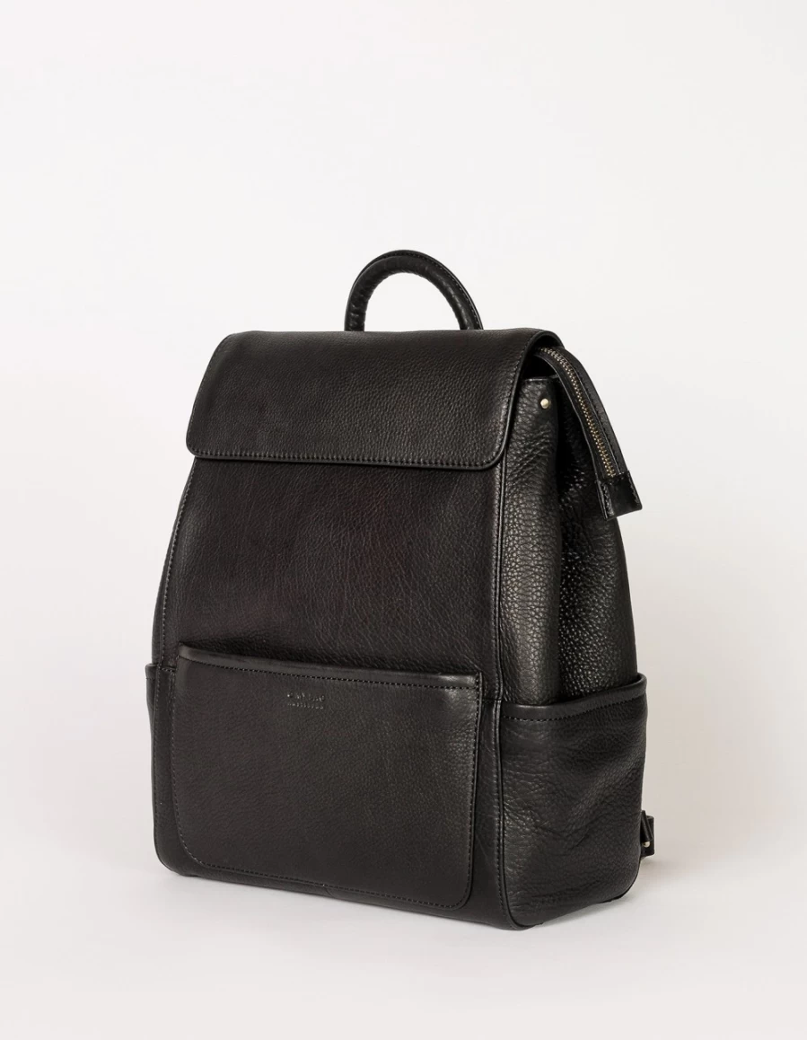 "O My Bag Women's Black Soft Grain Leather Jean Backpack"