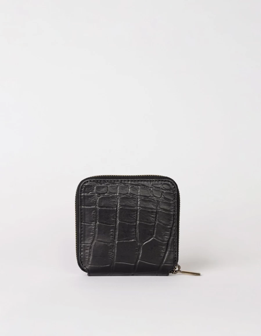 O My Bag Men's Black Classic Croco Leather Square Wallet - Sonny Style