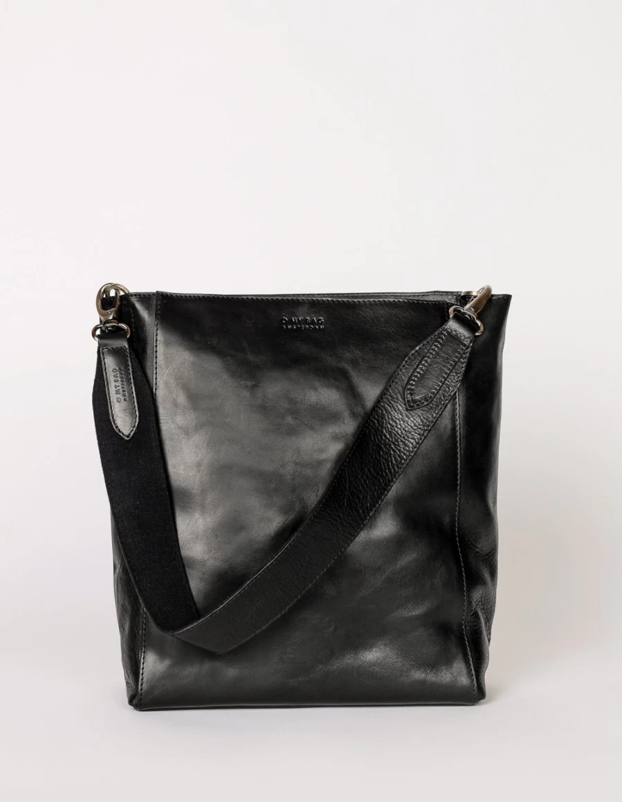 O My Bag Men's Sofia Black Stromboli Leather Bag for Stylish Everyday Use