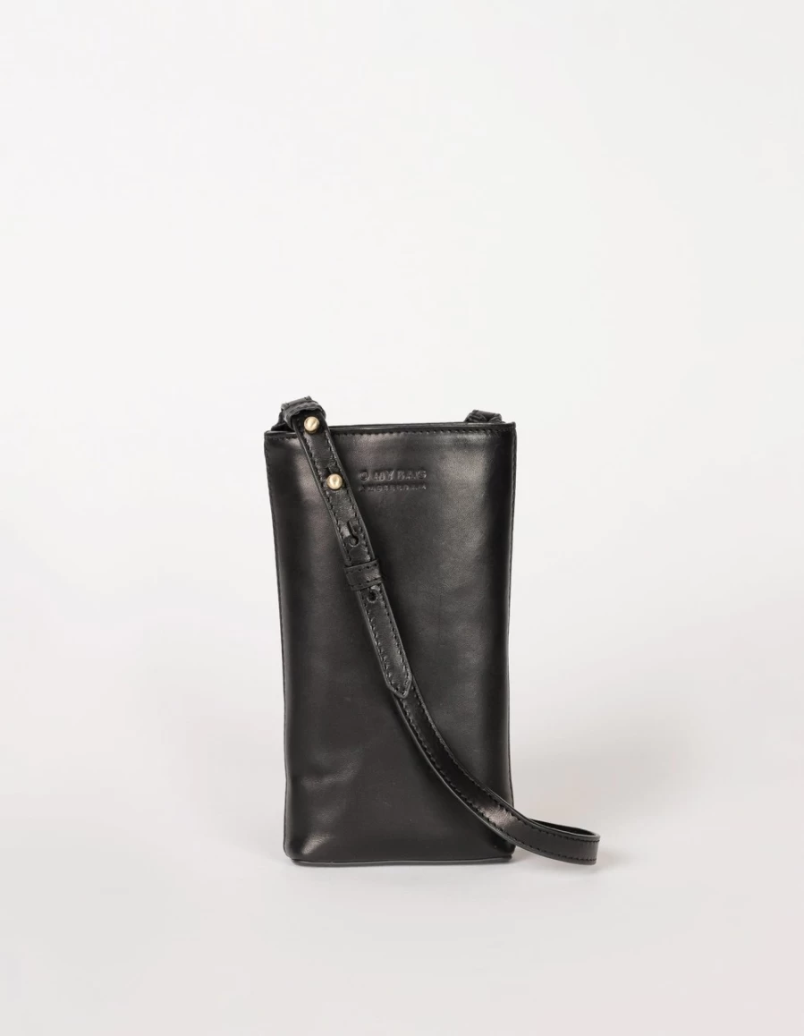 O My Bag Women's Charlie Phone Bag in Black Classic Leather - Stylish & Functional Crossbody