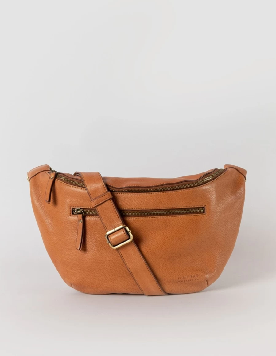 O My Bag Women's Wild Oak Soft Grain Leather Drew Bum Bag Maxi Crossbody Bag