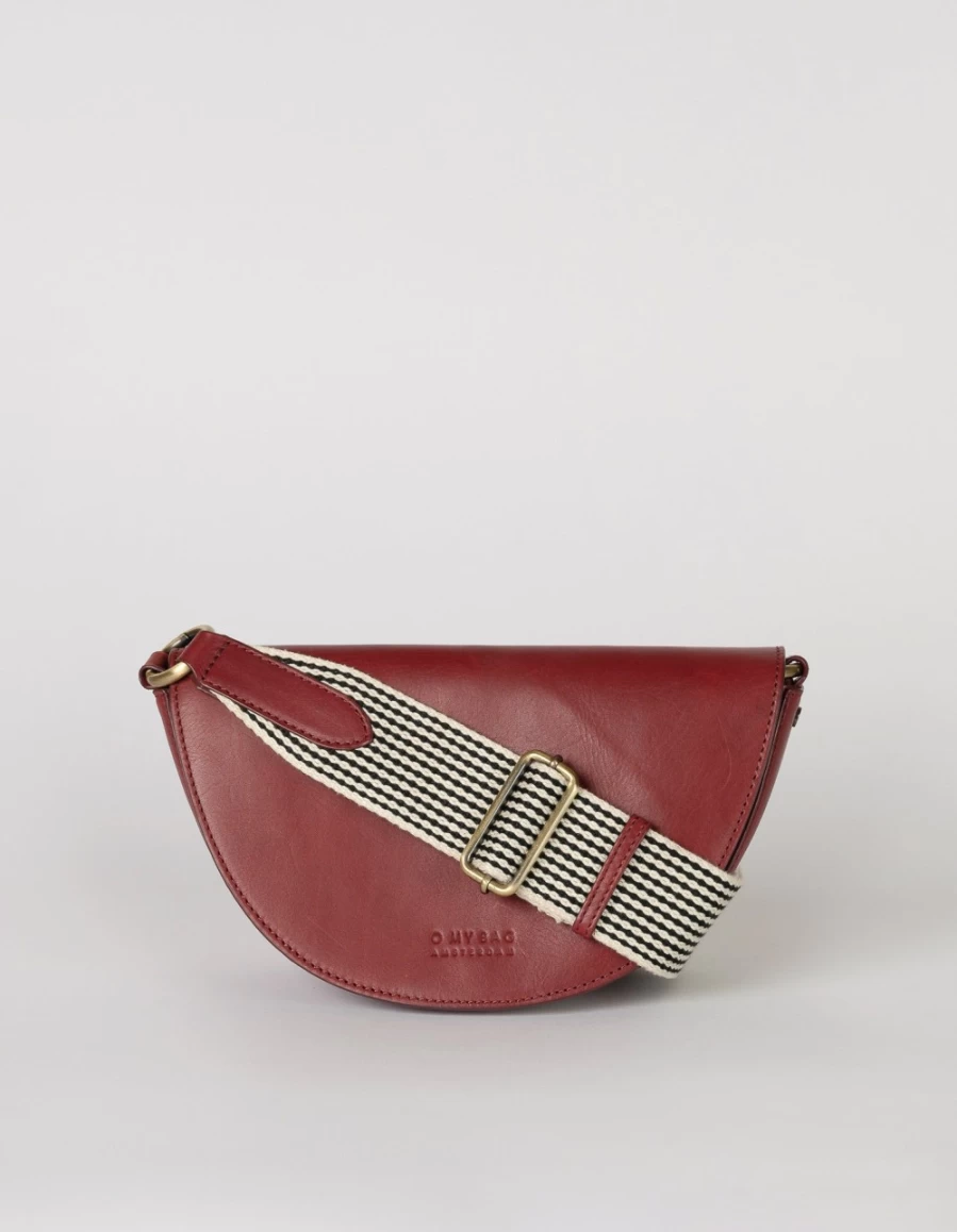 O My Bag Women's Laura Bag in Ruby Checkered Classic Leather - Stylish Handbag for Women