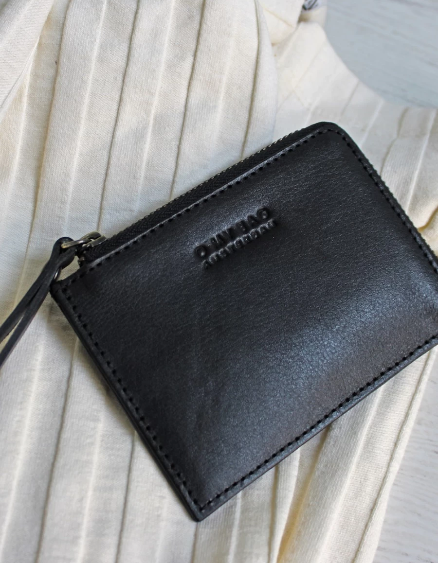 "O My Bag Men's Black Classic Leather Coin Purse – Stylish & Durable Wallet"