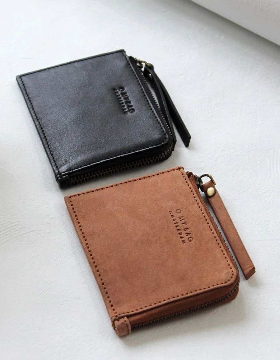 "O My Bag Men's Black Classic Leather Coin Purse – Stylish & Durable Wallet"