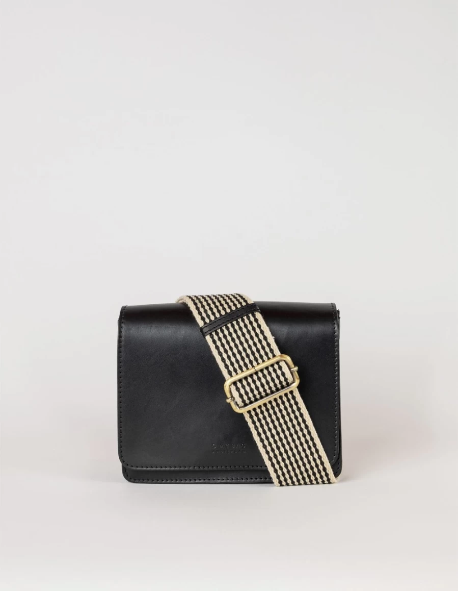 O My Bag Audrey Mini Women's Black Checkered Classic Leather Crossbody Bag
