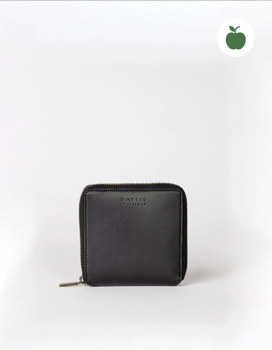 O My Bag Men's Black Apple Leather Square Wallet - Sonny Style Premium Bifold for Everyday Use