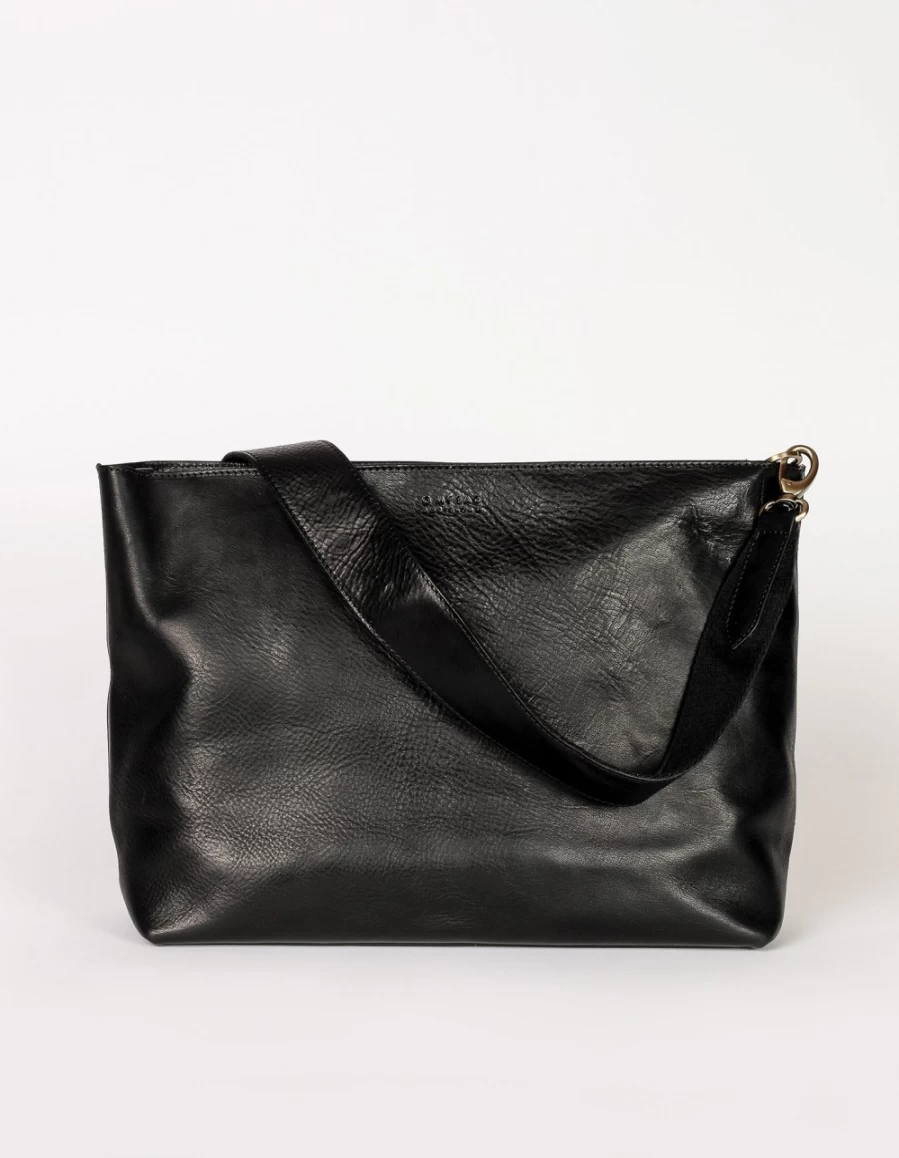 "O My Bag Men's Olivia Black Stromboli Leather Bag"