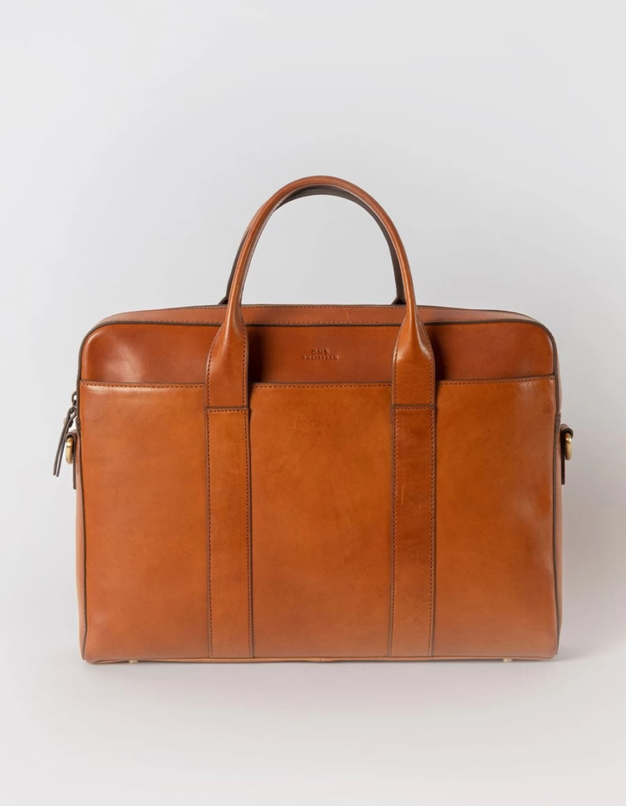 O My Bag Men's Harvey Cognac Classic Leather Bag for Men – Premium Handmade Leather Messenger Bag