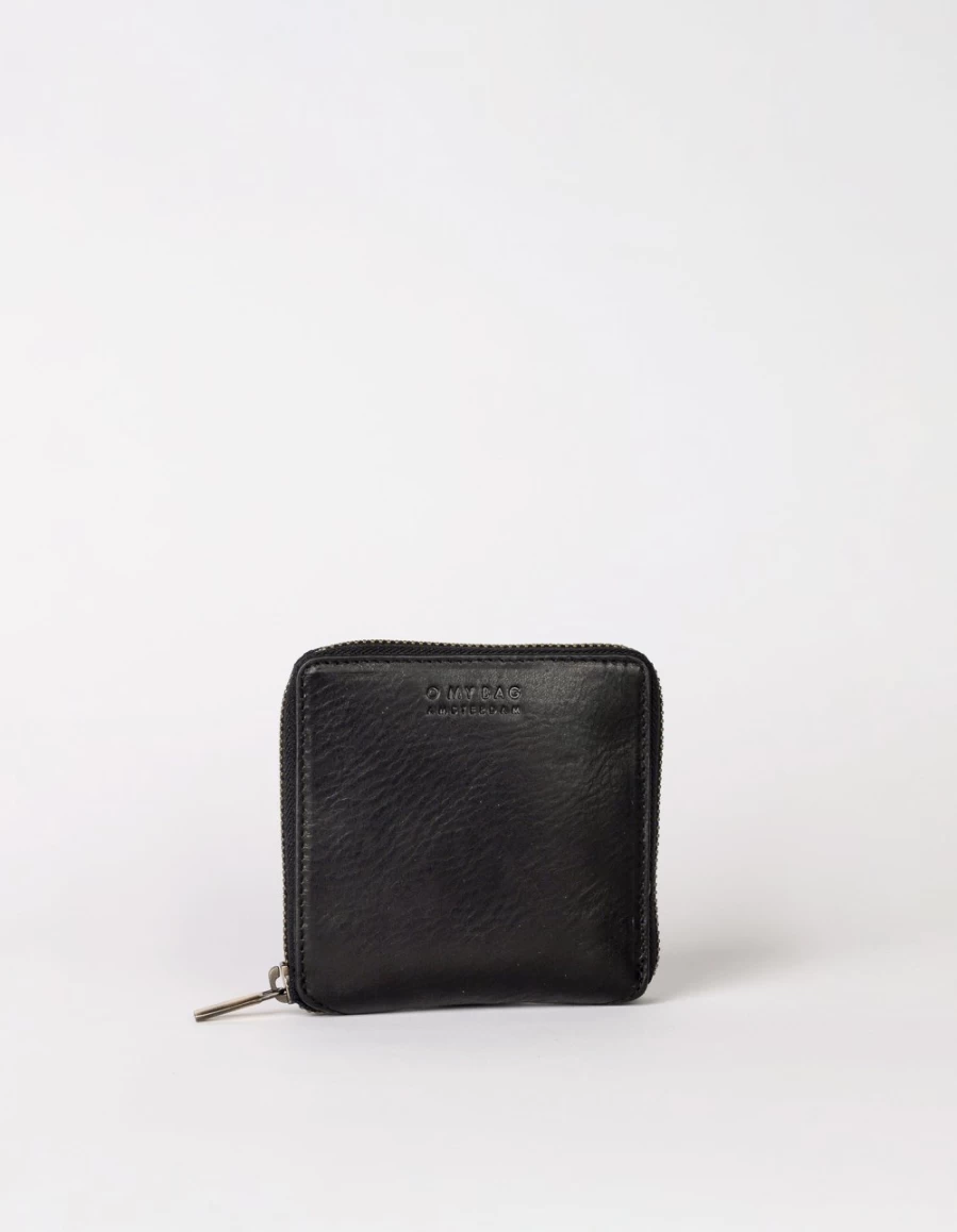O My Bag Men's Sonny Square Wallet in Black Stromboli Leather – Stylish & Durable
