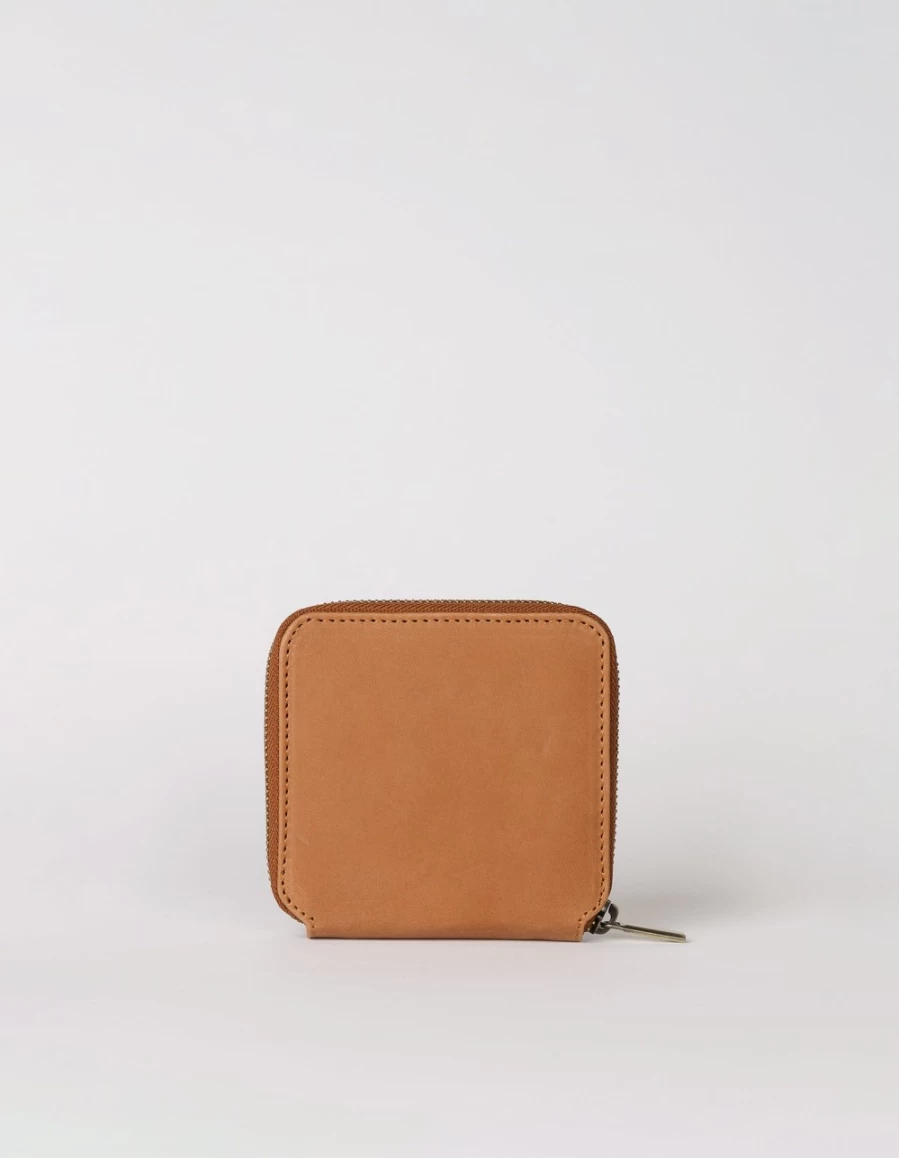 O My Bag Men's Sonny Square Wallet in Camel Hunter Leather - Premium Leather Bifold Wallet for Men