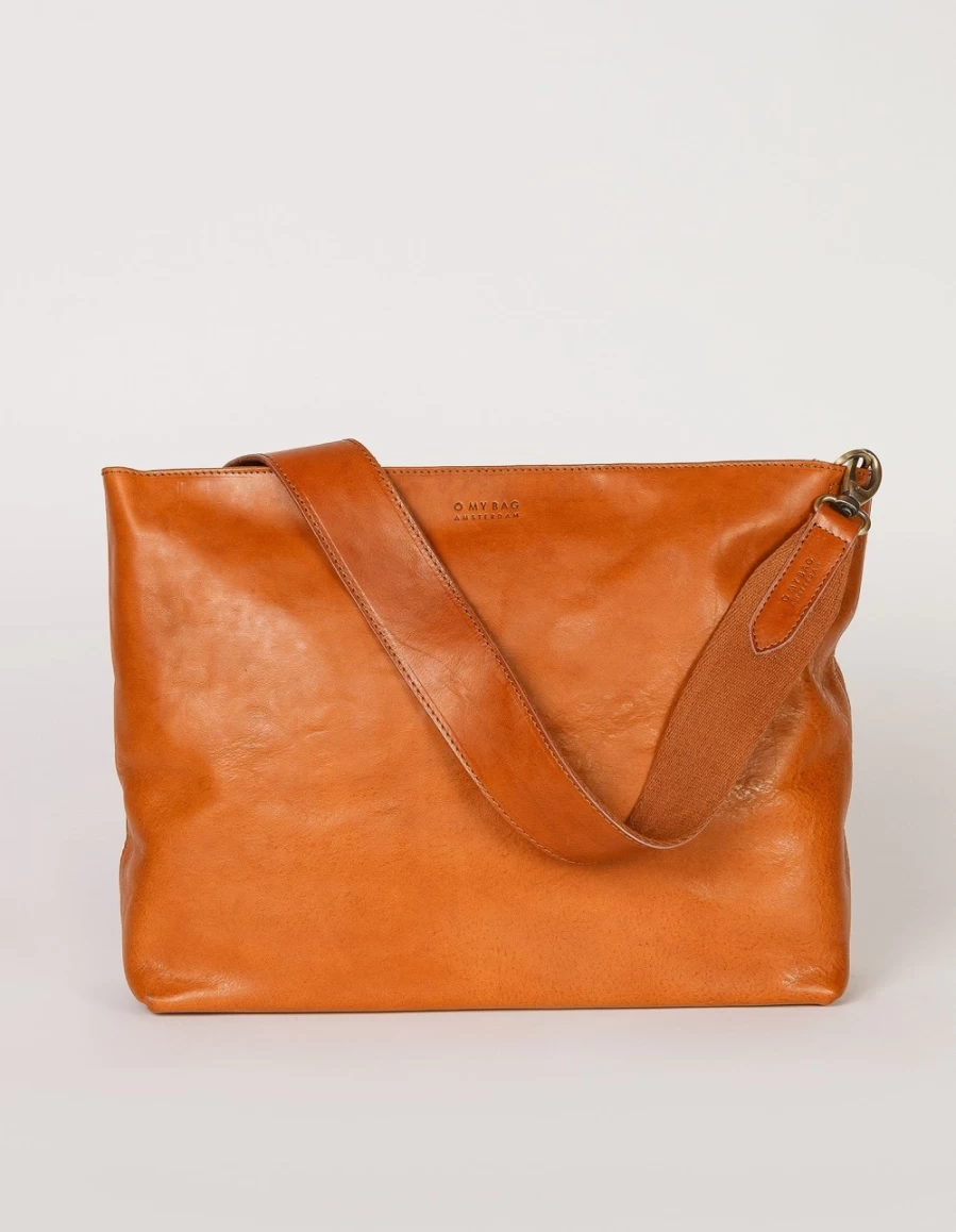 "O My Bag Olivia Men's Cognac Stromboli Leather Bag"