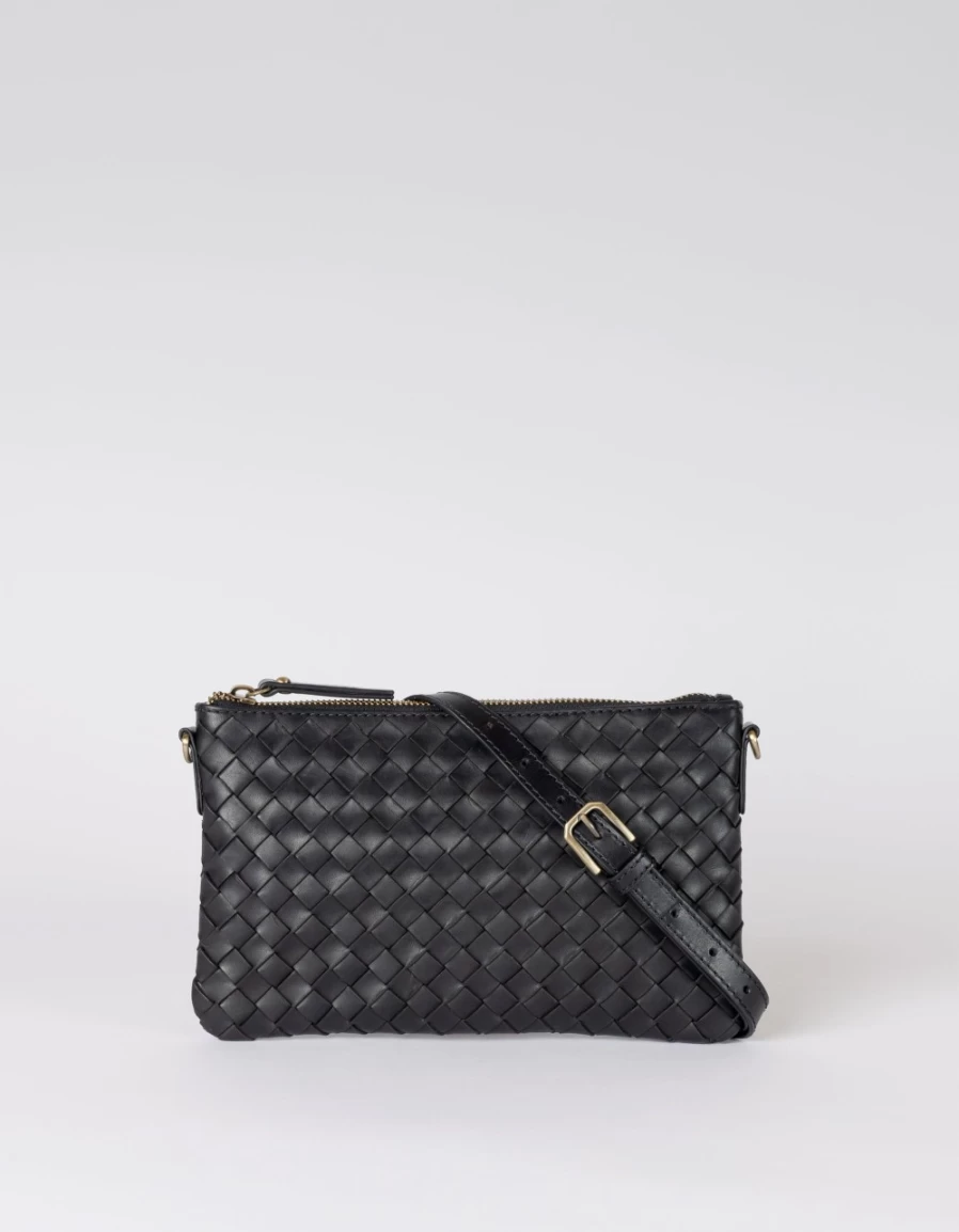 O My Bag Lexi Women's Black Woven Classic Leather Handbag