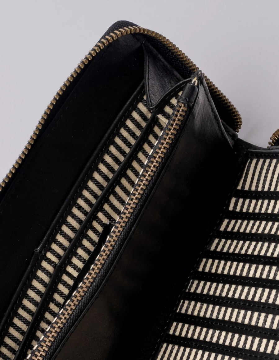 O My Bag Men's Sonny Wallet in Black Classic Croco Leather - Stylish & Durable Bi-Fold Design