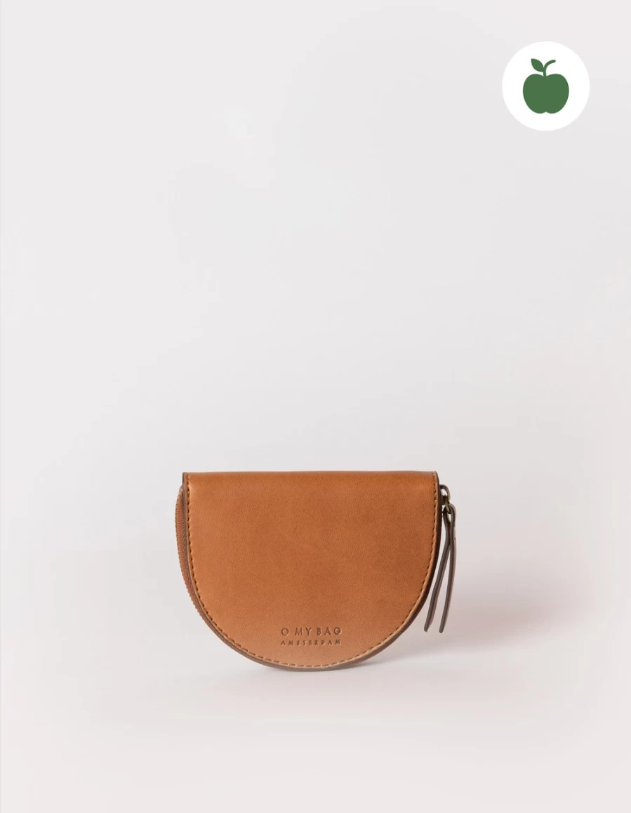 O My Bag Men's Cognac Apple Leather Laura Coin Purse - Stylish & Durable Wallet for Men