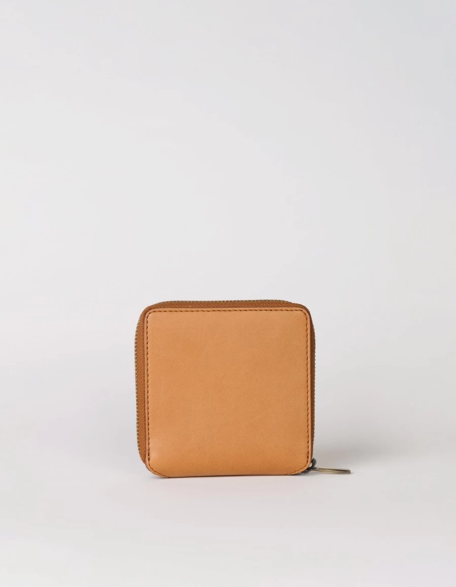 O My Bag Men's Cognac Apple Leather Square Wallet - Sonny Style Premium Bifold for Men